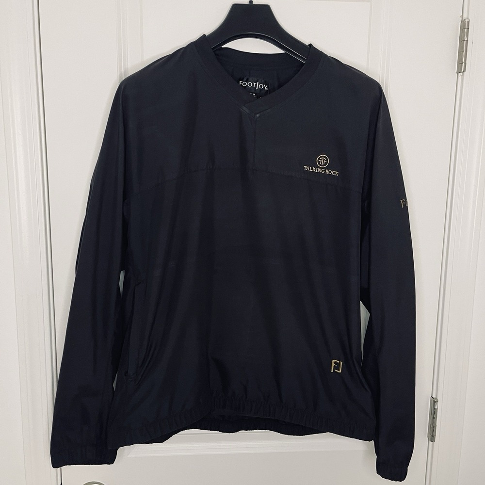 FootJoy Golf Windshirt Men's M Black Talking Rock Pullover